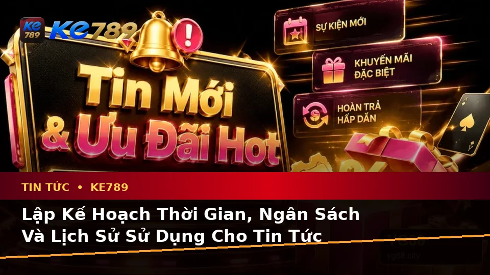 Lập Kế Hoạch Thời Gian, Ngân Sách Và Lịch Sử Sử Dụng Cho Tin Tức KE789 Trên Ứng Dụng Di Động Tại ke789pg.org
